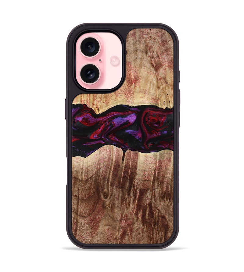 iPhone 16 Wood Phone Case - Lemuel (Red, 777578)