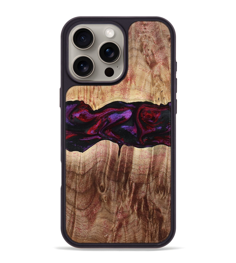iPhone 16 Pro Max Wood Phone Case - Lemuel (Red, 777578)