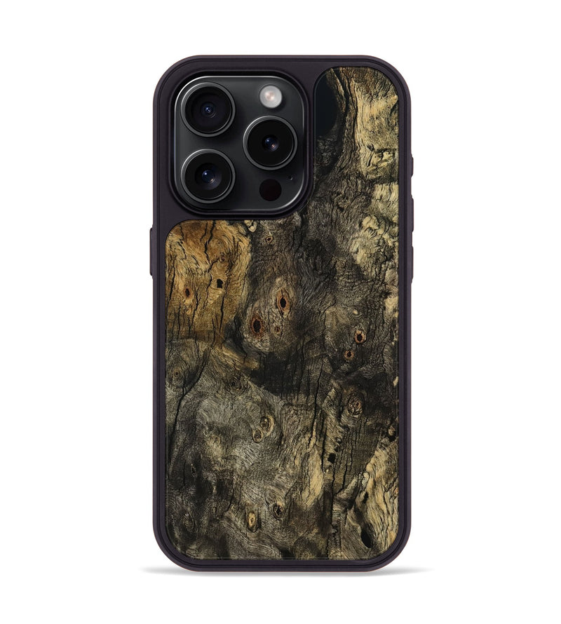 iPhone 15 Pro Wood Phone Case - Arsenio (Wood Burl, 777688)