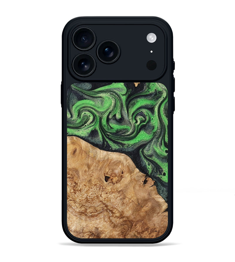 iPhone 17 Pro Max Wood Phone Case - Eliel (Green, 777772)