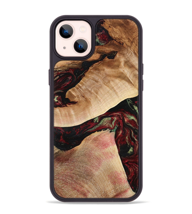 iPhone 14 Plus Wood Phone Case - Solomon (Red, 777780)