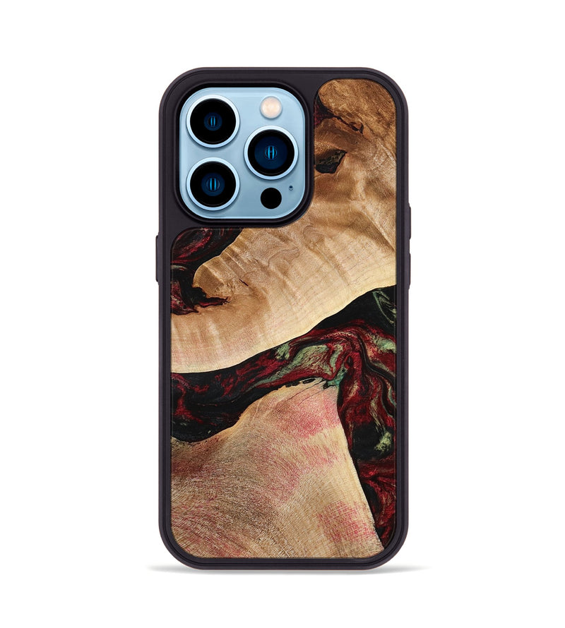 iPhone 14 Pro Wood Phone Case - Solomon (Red, 777780)