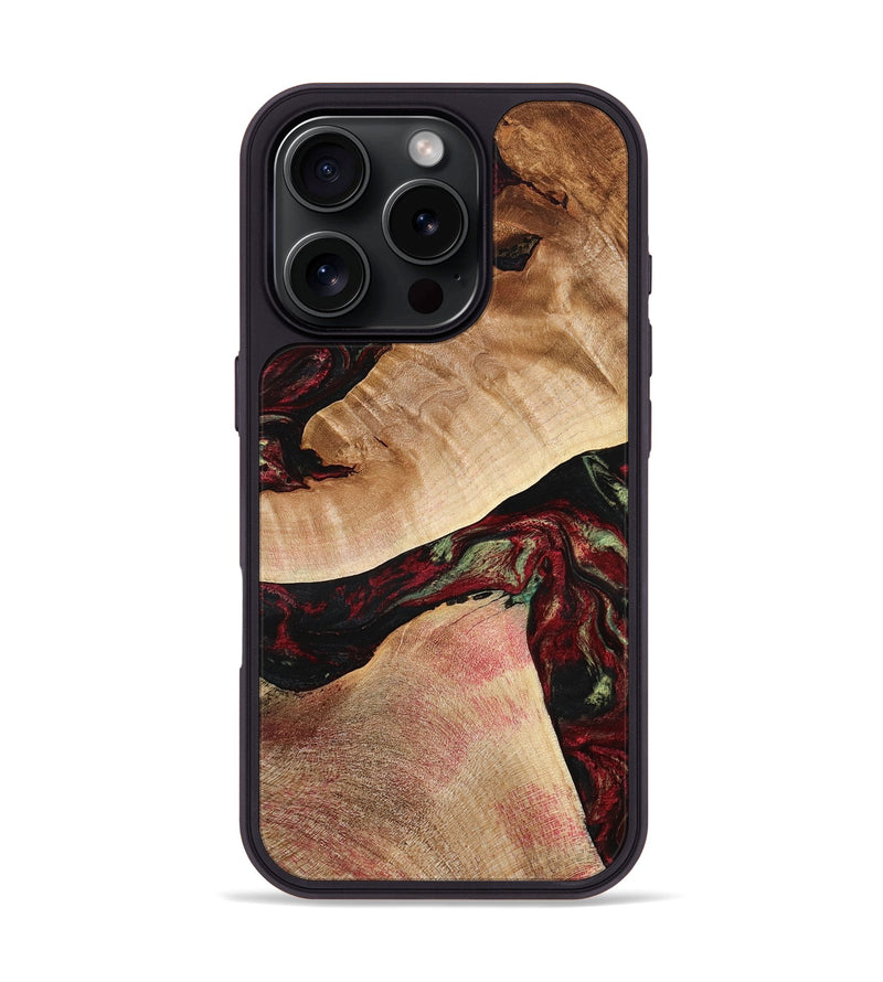 iPhone 16 Pro Wood Phone Case - Solomon (Red, 777780)