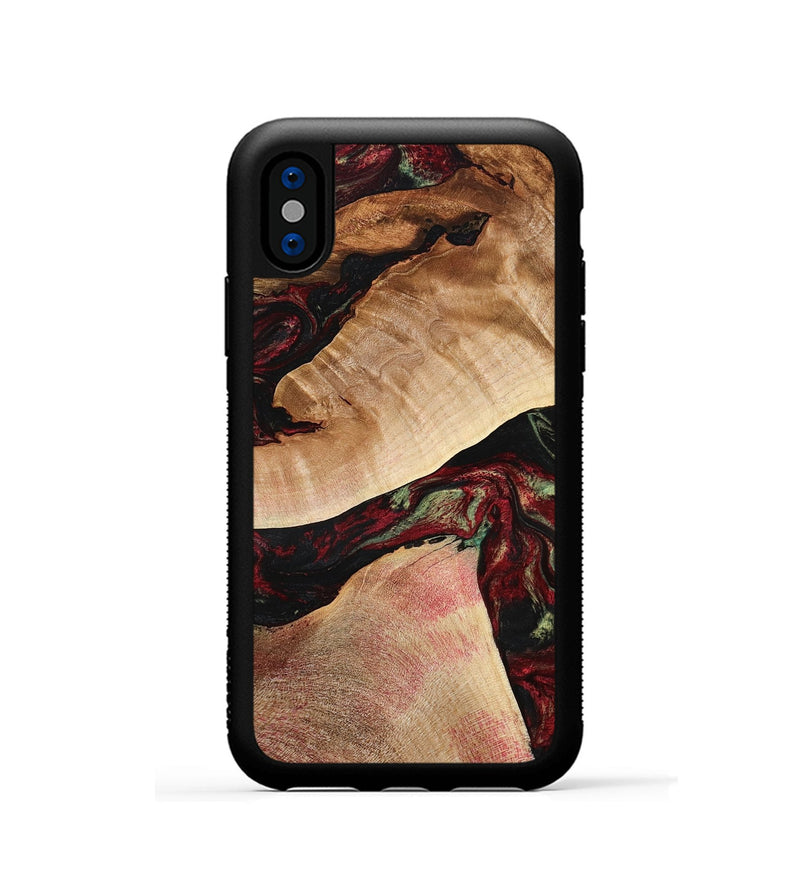 iPhone Xs Wood Phone Case - Solomon (Red, 777780)
