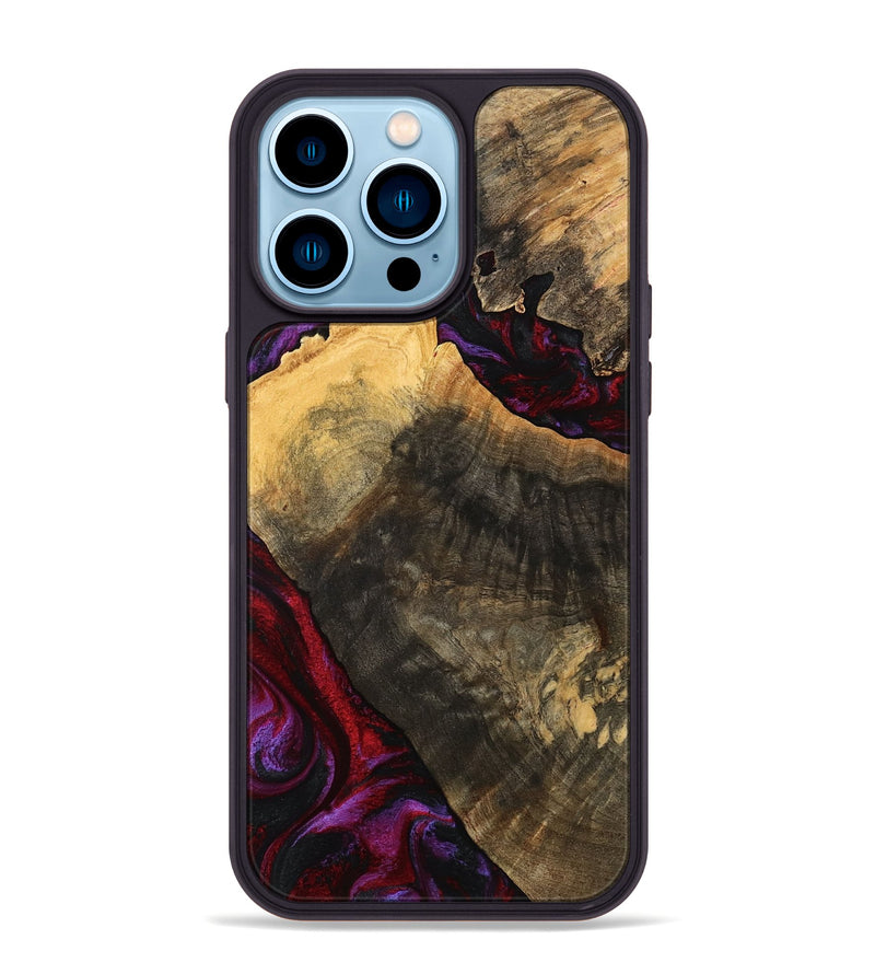 iPhone 14 Pro Max Wood Phone Case - Forest (Red, 777804)