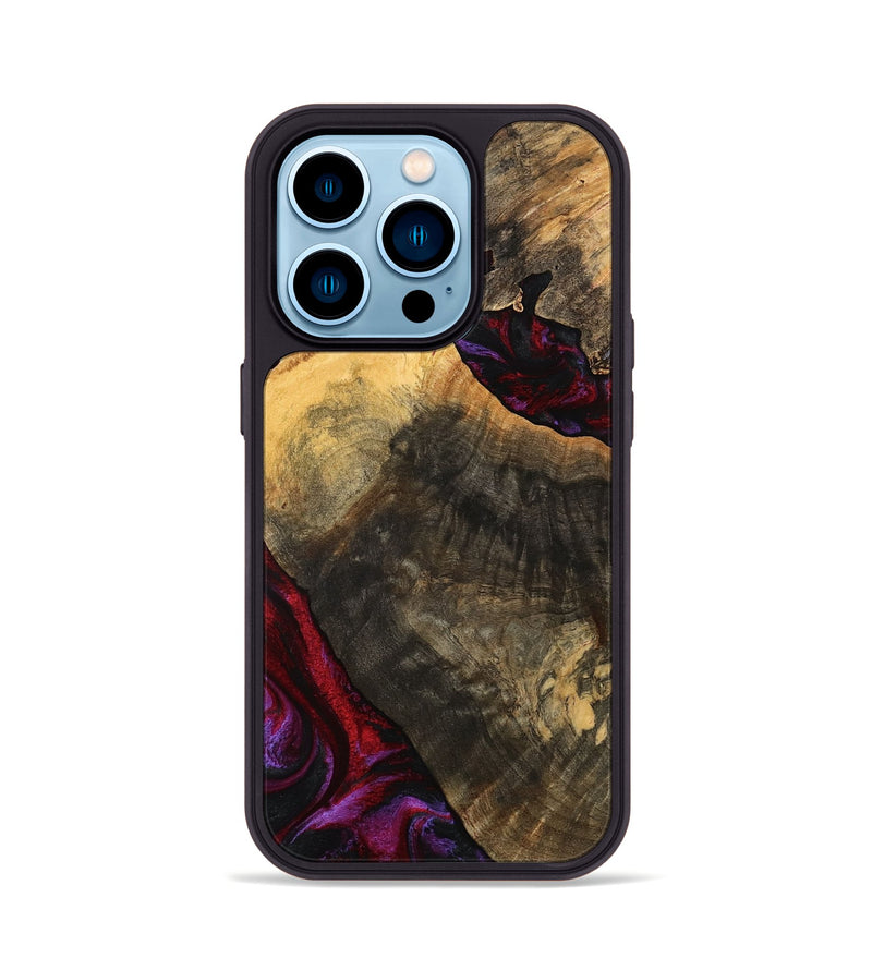 iPhone 14 Pro Wood Phone Case - Forest (Red, 777804)