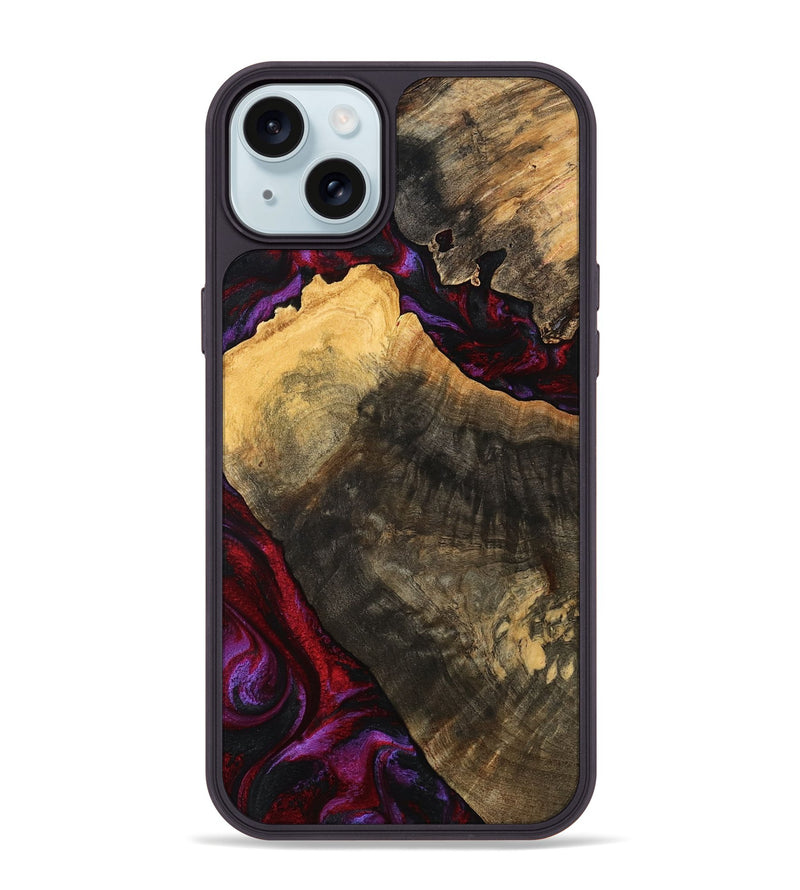 iPhone 15 Plus Wood Phone Case - Forest (Red, 777804)