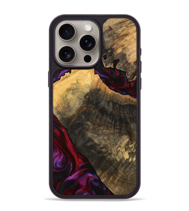 iPhone 15 Pro Max Wood Phone Case - Forest (Red, 777804)