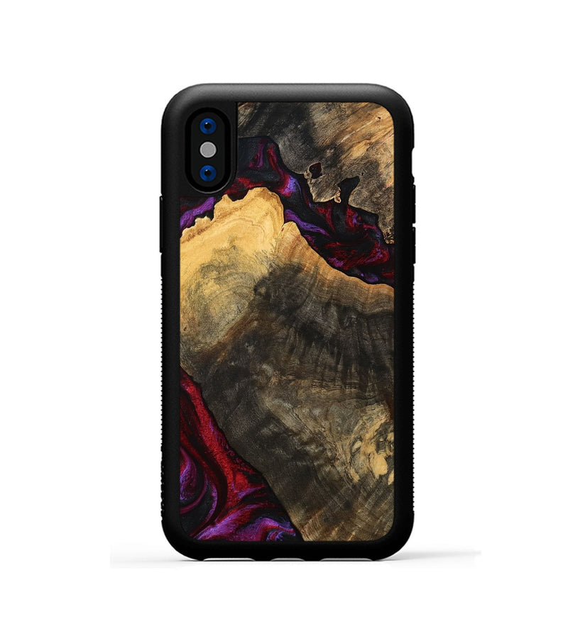 iPhone Xs Wood Phone Case - Forest (Red, 777804)