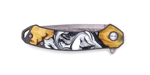 EDC Wood Pocket Knife - Deonte (Black & White, 777906)