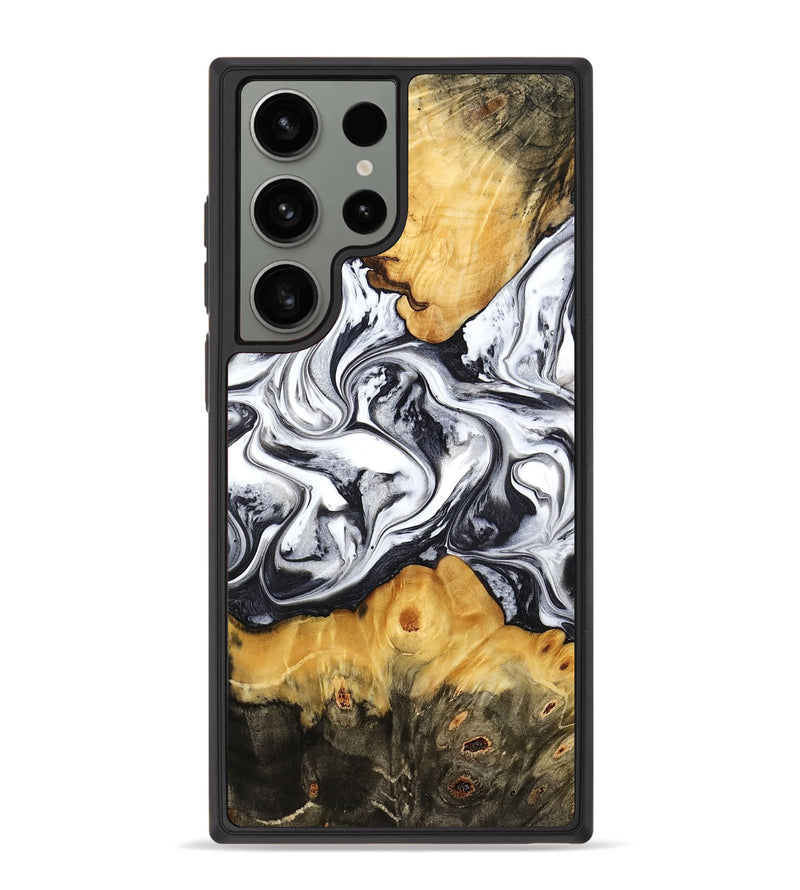 Galaxy S23 Ultra Wood Phone Case - Deonte (Black & White, 777906)