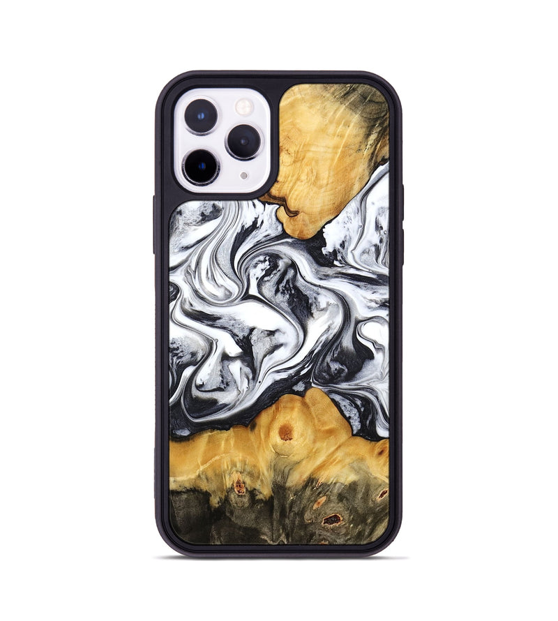 iPhone 11 Pro Wood Phone Case - Deonte (Black & White, 777906)
