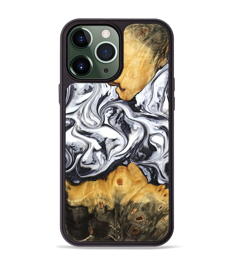 iPhone 13 Pro Max Wood Phone Case - Deonte (Black & White, 777906)