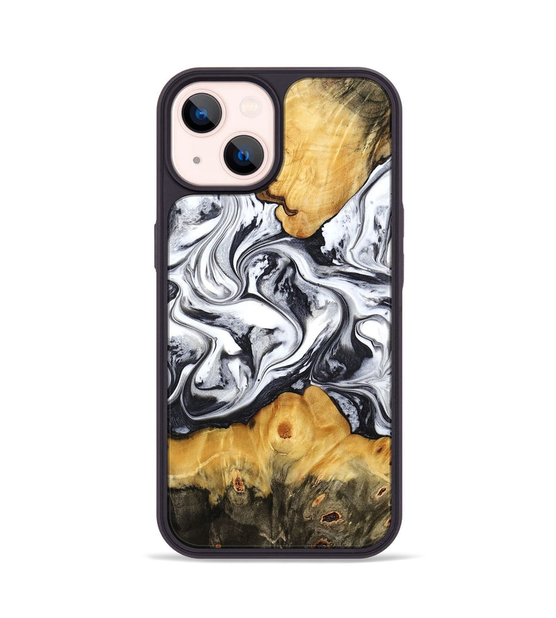 iPhone 14 Wood Phone Case - Deonte (Black & White, 777906)