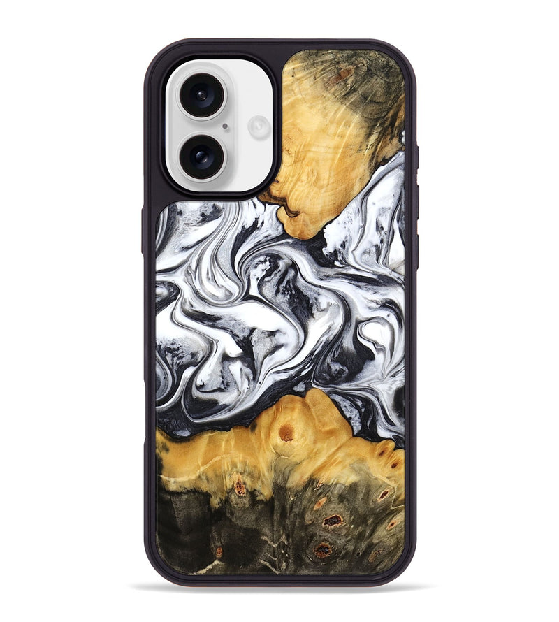 iPhone 16 Plus Wood Phone Case - Deonte (Black & White, 777906)