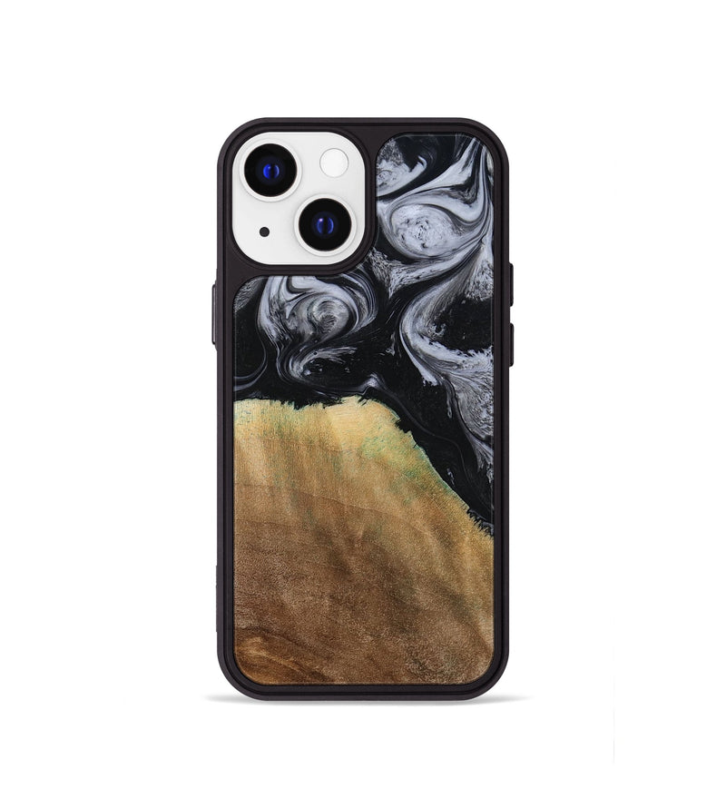 iPhone 13 mini Wood Phone Case - Merritt (Black & White, 777996)