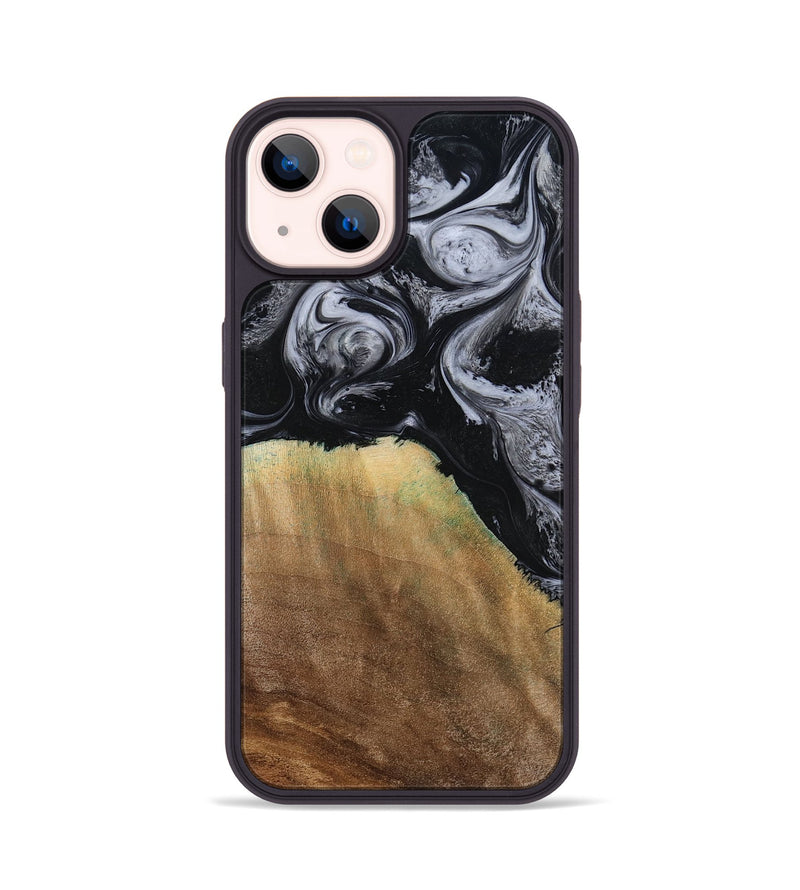 iPhone 14 Wood Phone Case - Merritt (Black & White, 777996)