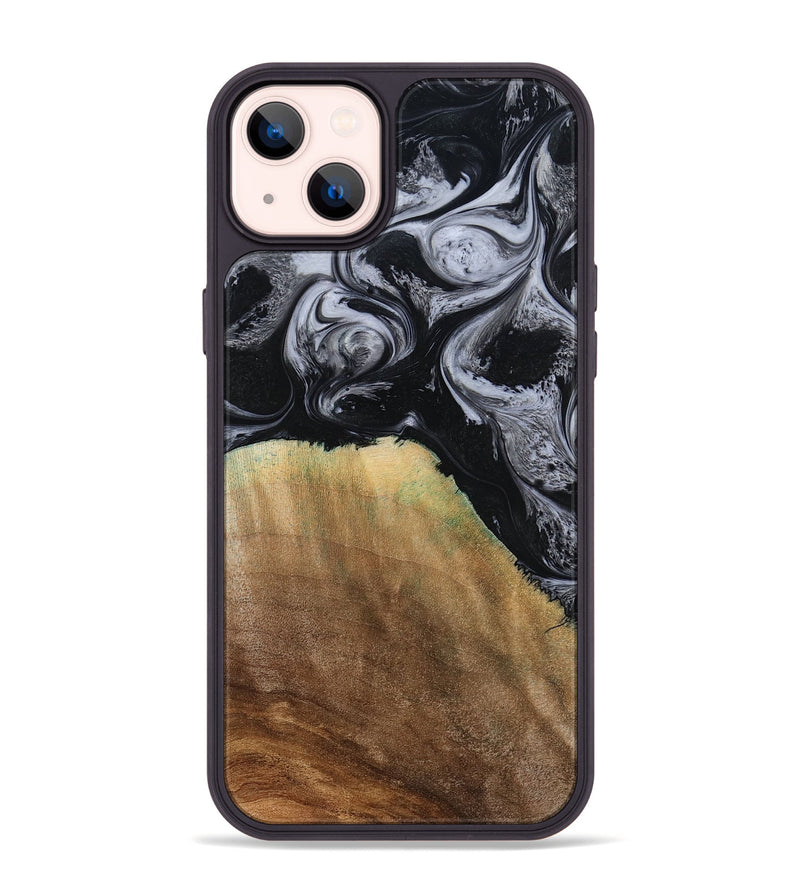 iPhone 14 Plus Wood Phone Case - Merritt (Black & White, 777996)