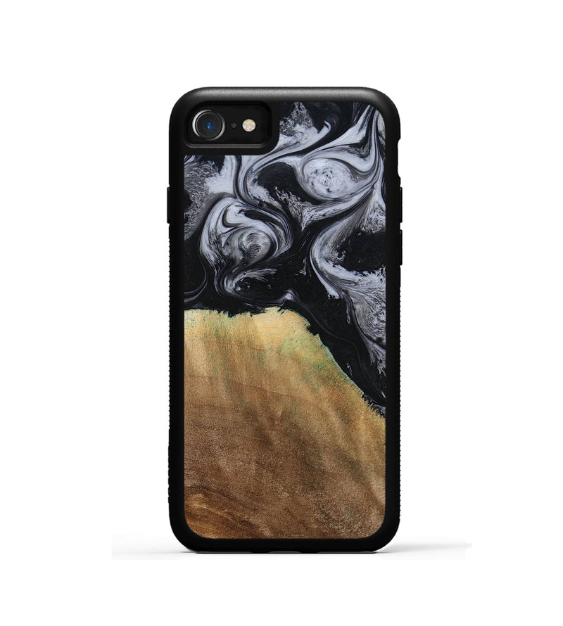 iPhone SE Wood Phone Case - Merritt (Black & White, 777996)
