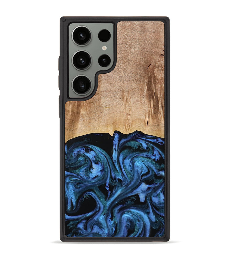 Galaxy S23 Ultra Wood Phone Case - Stacia (Blue, 778027)