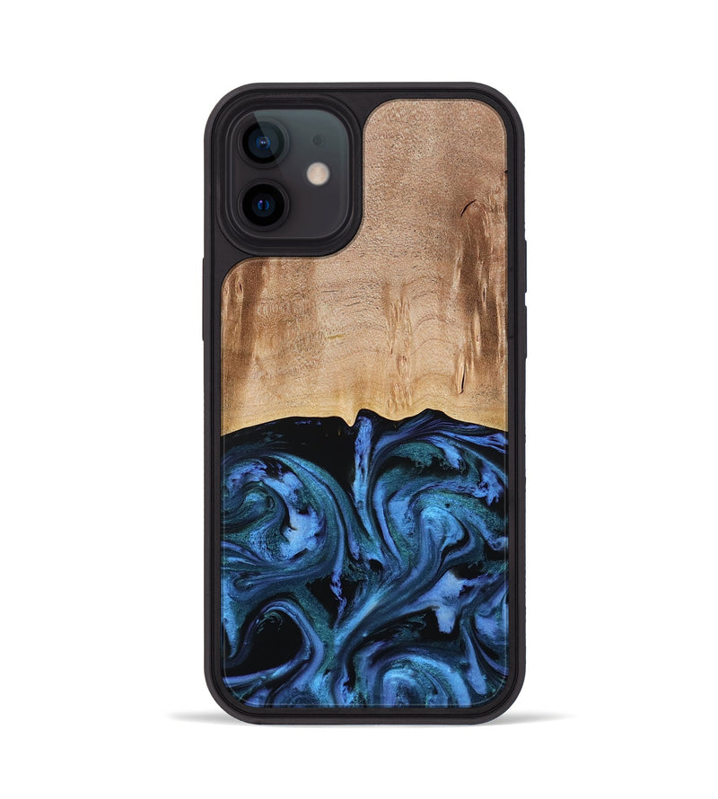iPhone 12 Wood Phone Case - Stacia (Blue, 778027)