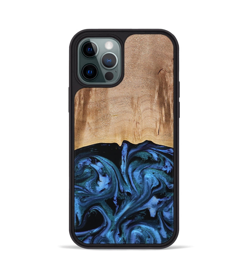 iPhone 12 Pro Wood Phone Case - Stacia (Blue, 778027)