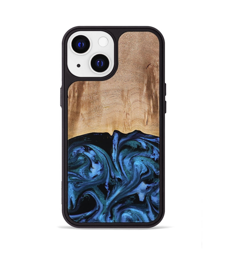 iPhone 13 Wood Phone Case - Stacia (Blue, 778027)