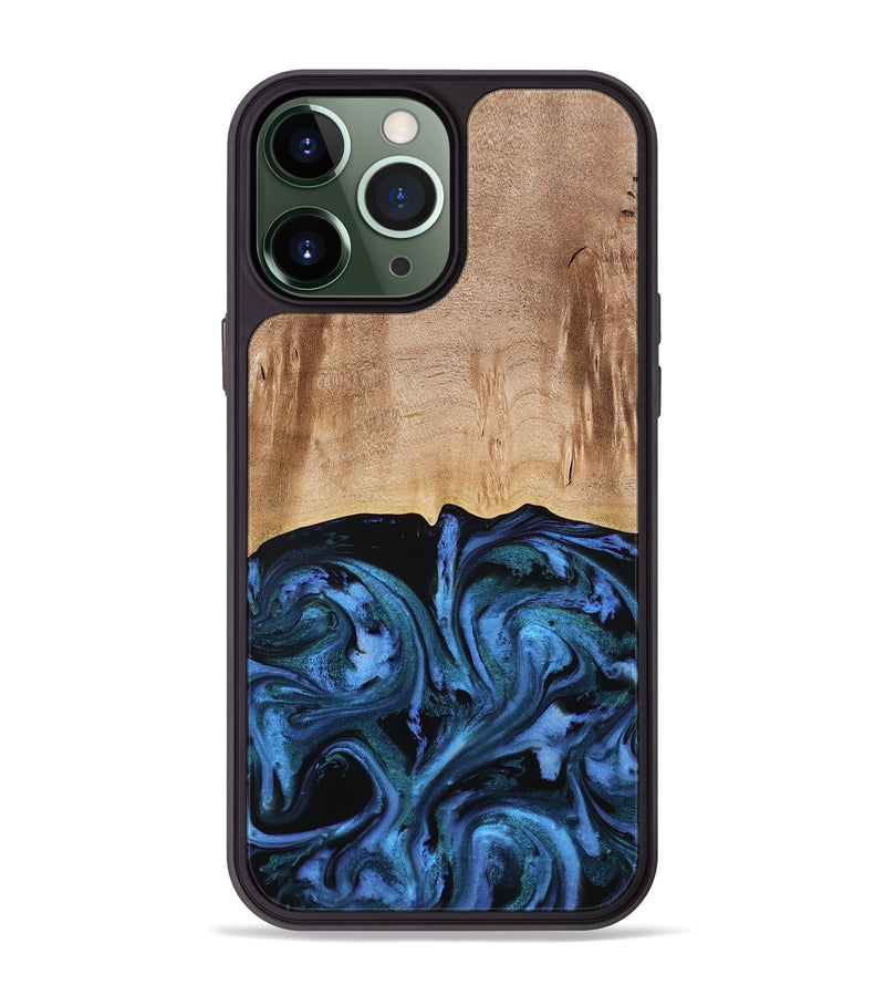iPhone 13 Pro Max Wood Phone Case - Stacia (Blue, 778027)