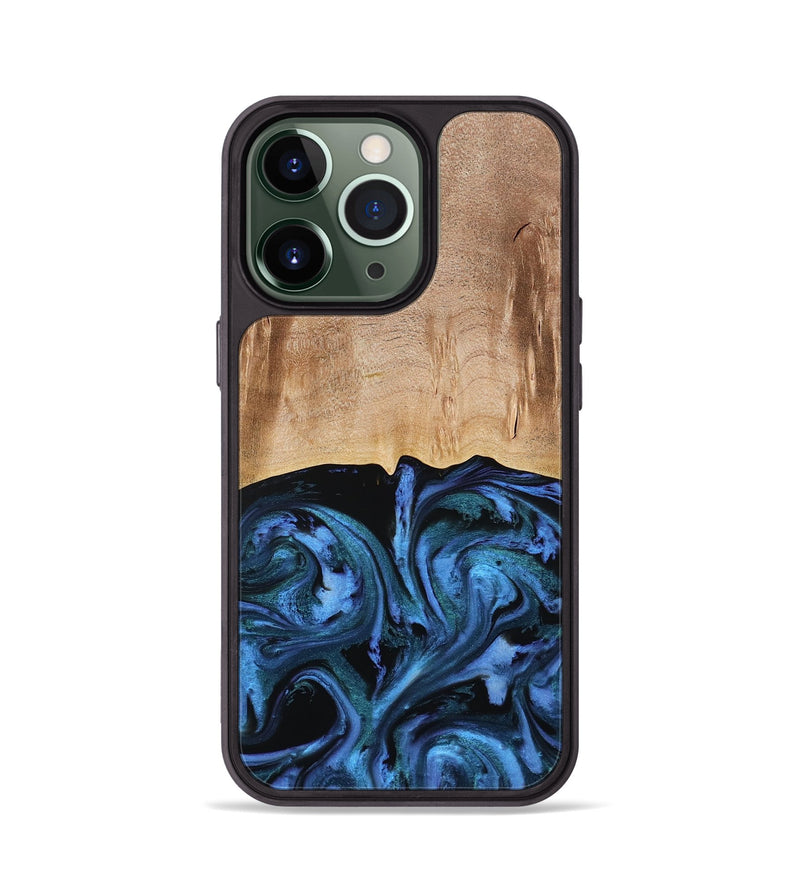 iPhone 13 Pro Wood Phone Case - Stacia (Blue, 778027)