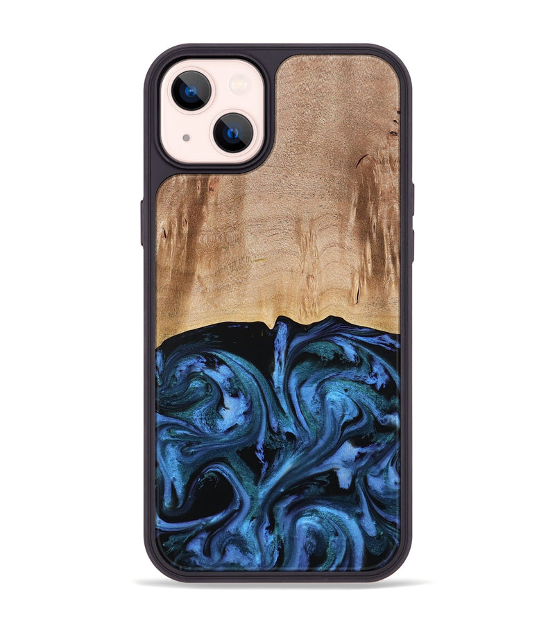 iPhone 14 Plus Wood Phone Case - Stacia (Blue, 778027)