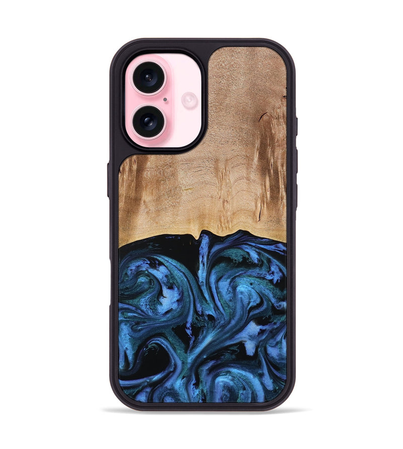 iPhone 17 Wood Phone Case - Stacia (Blue, 778027)