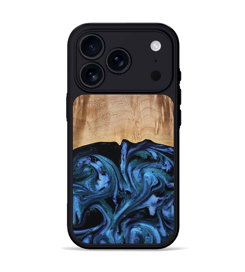 iPhone 17 Pro Wood Phone Case - Stacia (Blue, 778027)