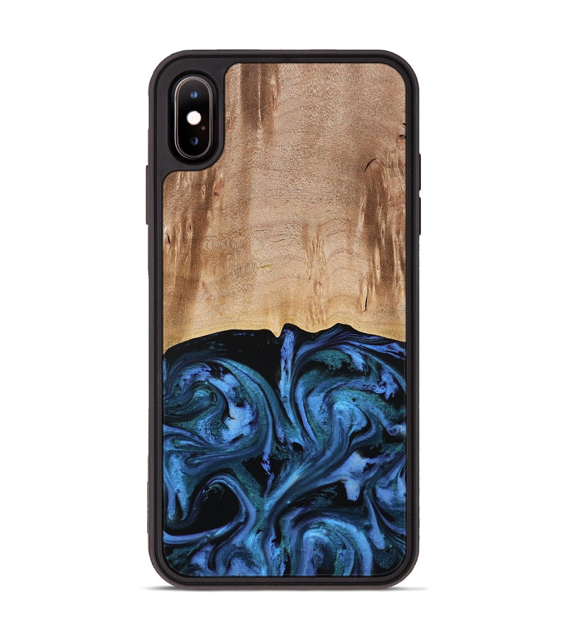 iPhone Xs Max Wood Phone Case - Stacia (Blue, 778027)