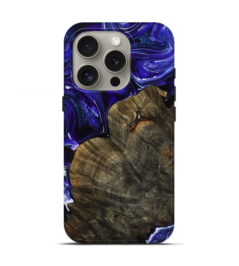 iPhone 16 Pro Wood Live Edge Phone Case - Lilia (Purple, 778166)