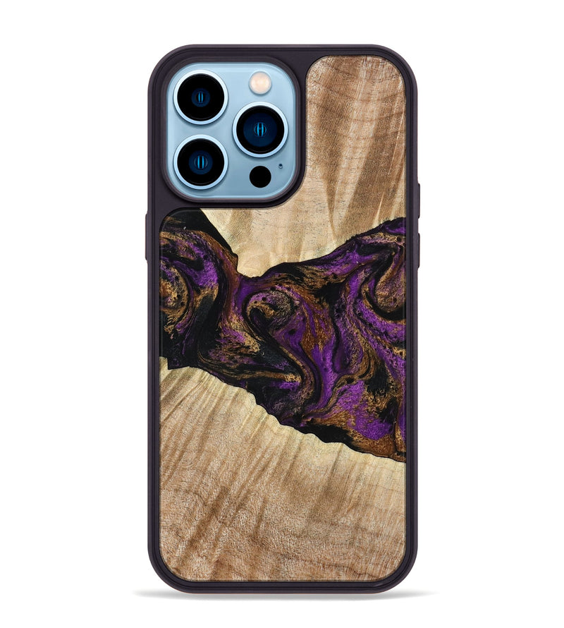 iPhone 14 Pro Max Wood Phone Case - Dorla (Purple, 778269)
