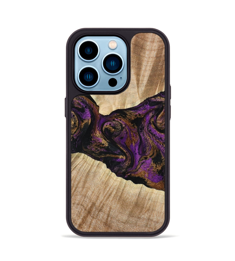 iPhone 14 Pro Wood Phone Case - Dorla (Purple, 778269)