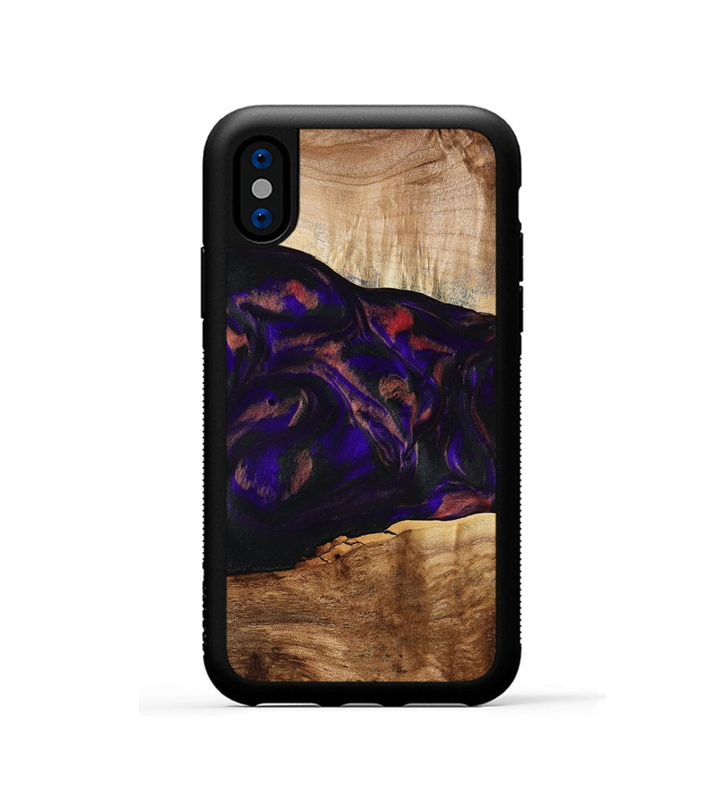 iPhone Xs Wood Phone Case - Alf (Purple, 778272)