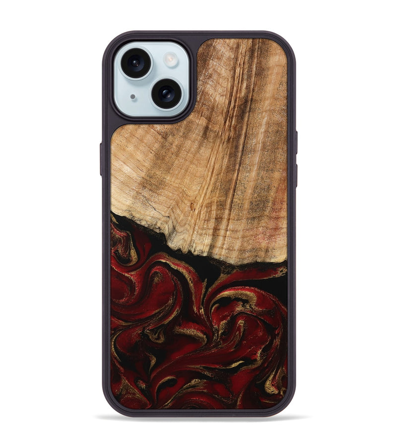 iPhone 15 Plus Wood Phone Case - Lloyd (Red, 778285)
