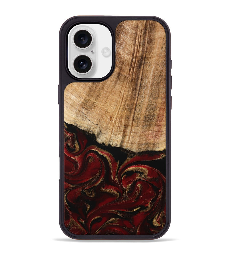 iPhone 16 Plus Wood Phone Case - Lloyd (Red, 778285)