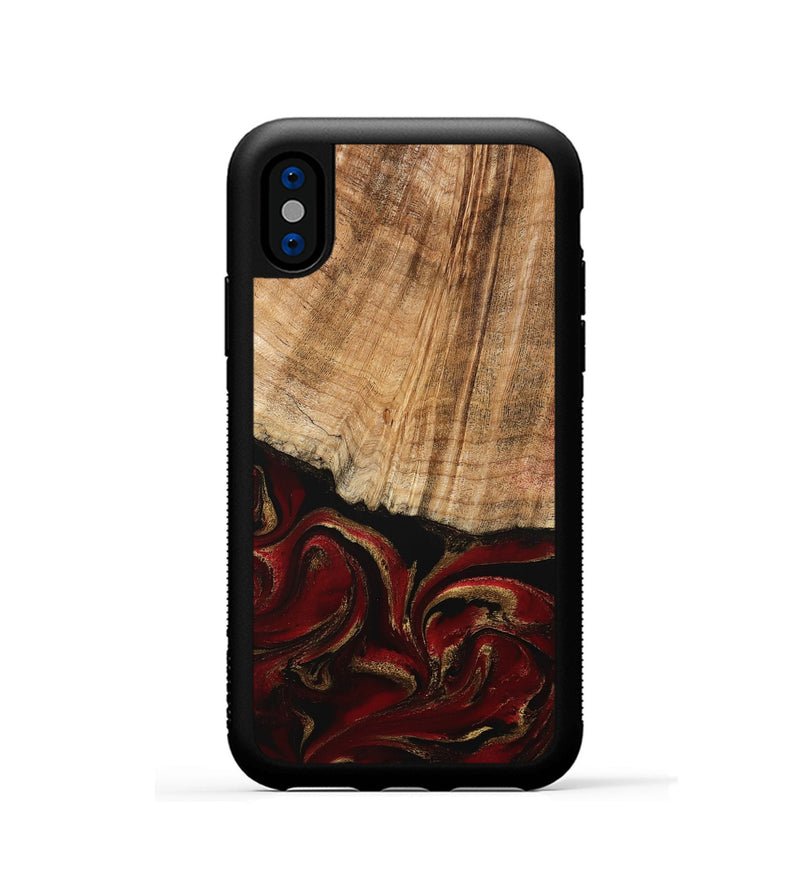 iPhone Xs Wood Phone Case - Lloyd (Red, 778285)