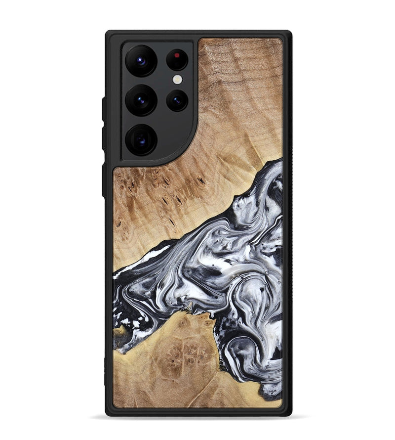 Galaxy S22 Ultra Wood Phone Case - Gary (Black & White, 778323)