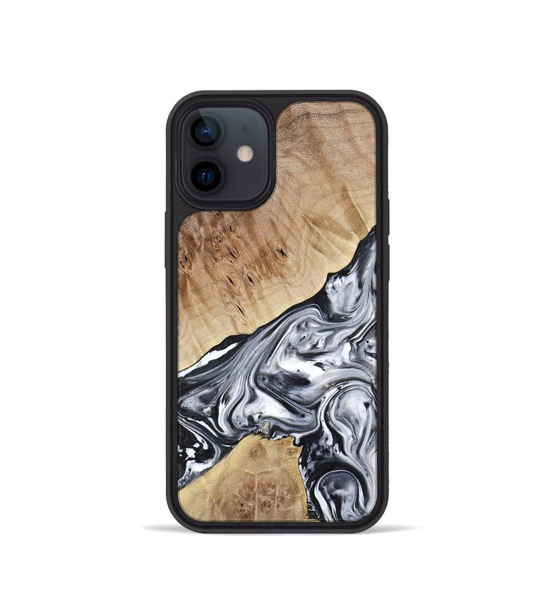 iPhone 12 mini Wood Phone Case - Gary (Black & White, 778323)