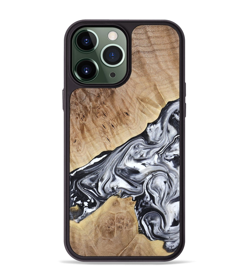 iPhone 13 Pro Max Wood Phone Case - Gary (Black & White, 778323)