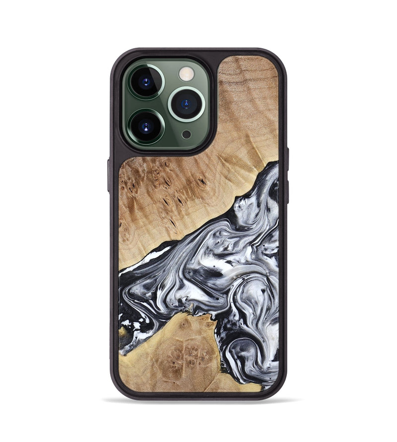 iPhone 13 Pro Wood Phone Case - Gary (Black & White, 778323)
