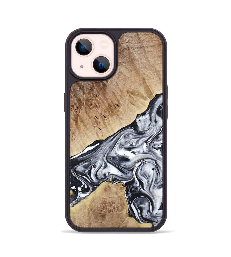 iPhone 14 Wood Phone Case - Gary (Black & White, 778323)