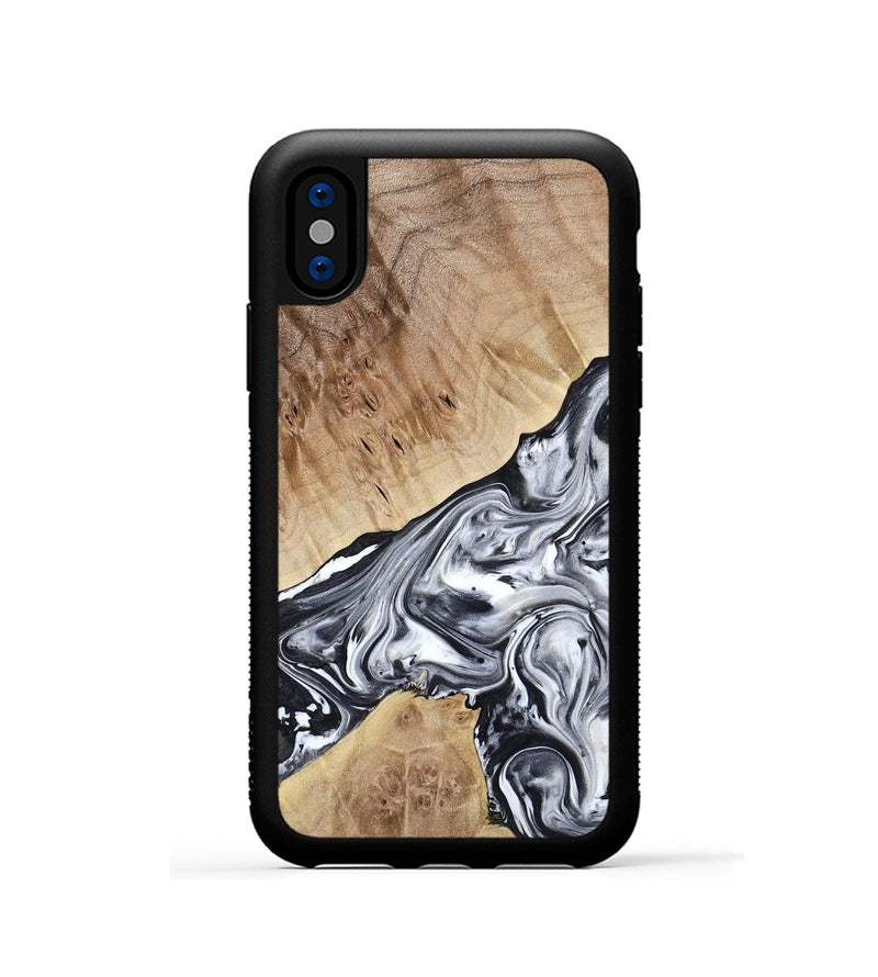 iPhone Xs Wood Phone Case - Gary (Black & White, 778323)
