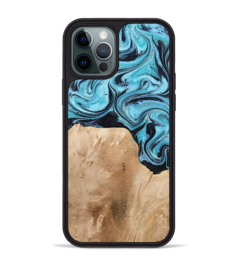 iPhone 12 Pro Max Wood Phone Case - Wells (Blue, 778376)