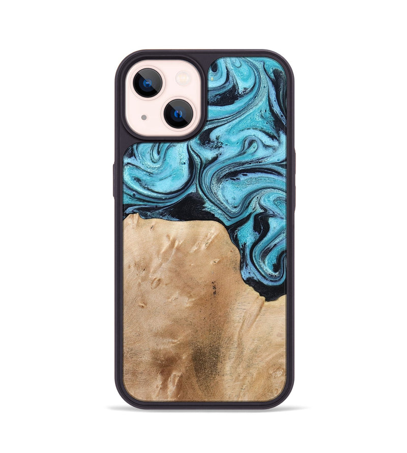 iPhone 14 Wood Phone Case - Wells (Blue, 778376)