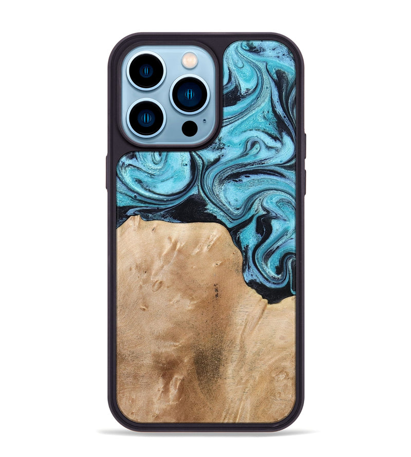 iPhone 14 Pro Max Wood Phone Case - Wells (Blue, 778376)