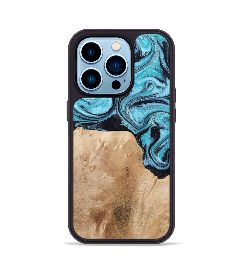 iPhone 14 Pro Wood Phone Case - Wells (Blue, 778376)